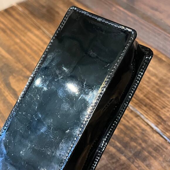 VERSACE Gianni Black Patent Leather Chain Crossbody Bag - Picture 9 of 9